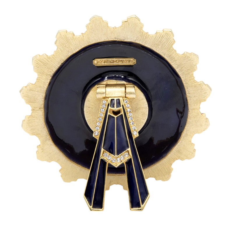 Jay Strongwater Clarence Art Deco Clock, Delft Garden