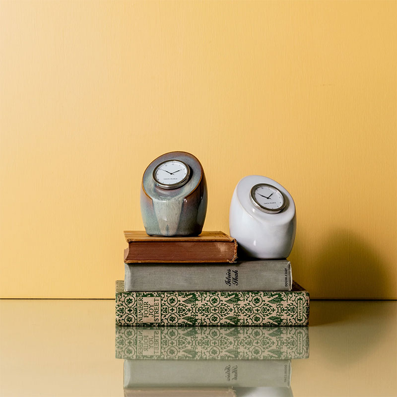 Simon Pearce Addison Pottery Clock, Cloud