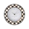MacKenzie-Childs Courtly Check Silver Plated Round Desk Clock