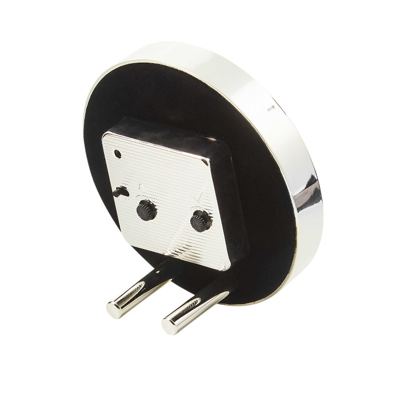 MacKenzie-Childs Courtly Check Silver Plated Round Desk Clock