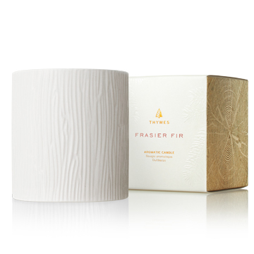 Thymes Frasier Fir Gilded Ceramic Candle, Medium