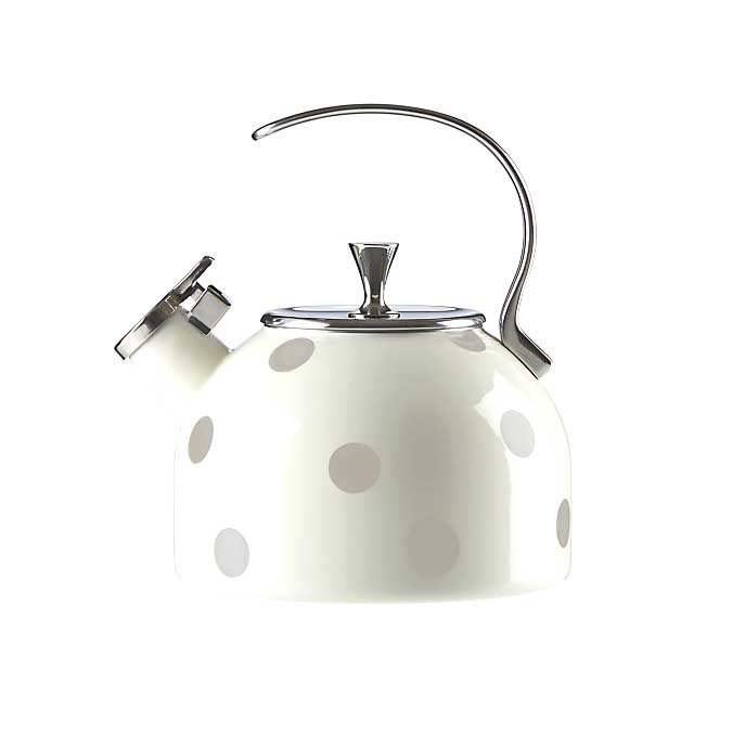Kate Spade All In Good Taste Deco Dot Beige Tea Kettle Borsheims