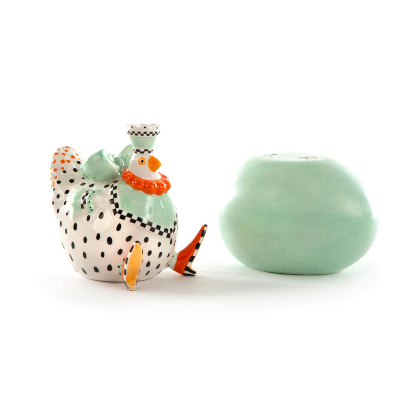 MacKenzie-Childs Patience Brewster Speckled Chicken Salt and Pepper Shakers