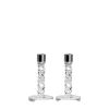 Orrefors Carat Silver Small Candlesticks, Set of 2