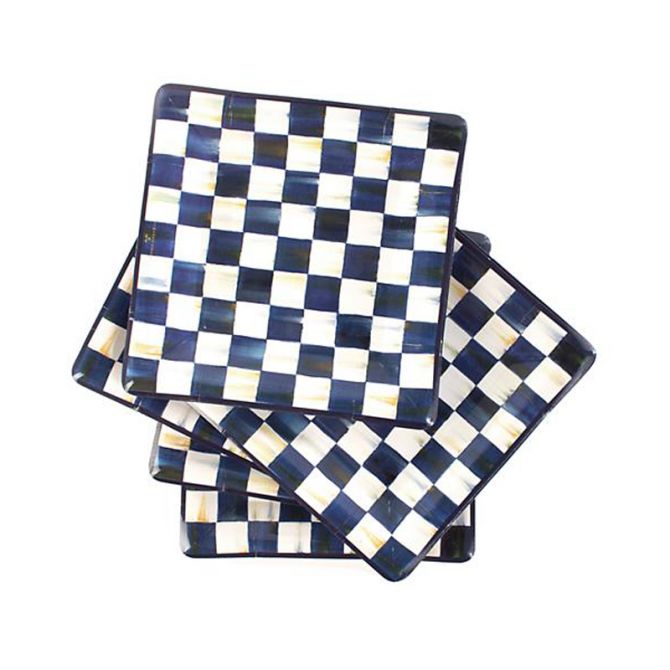 MacKenzie-Childs Royal Check Paper Salad Plates