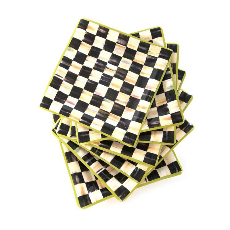 MacKenzie-Childs Courtly Check Paper Salad Plates