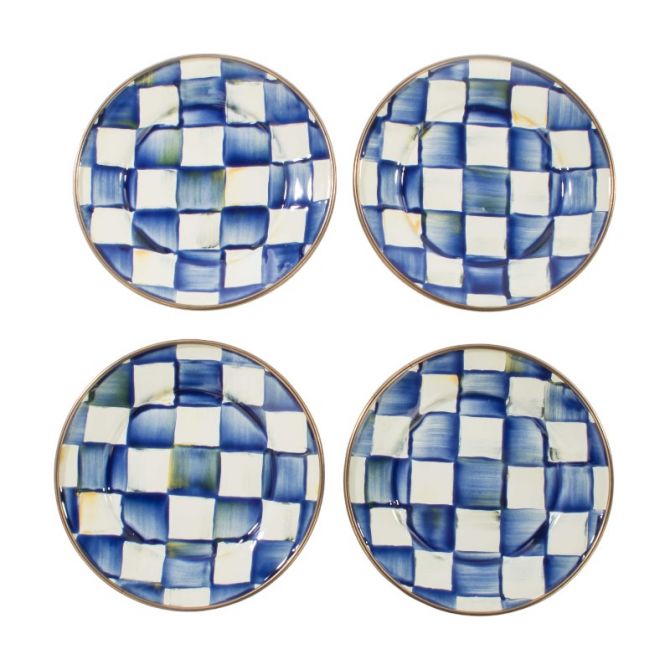 MacKenzie-Childs Royal Check Appetizer Plates, Set of 4