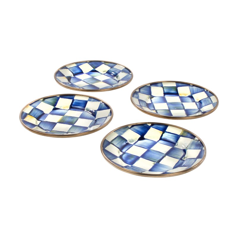 MacKenzie-Childs Royal Check Appetizer Plates, Set of 4