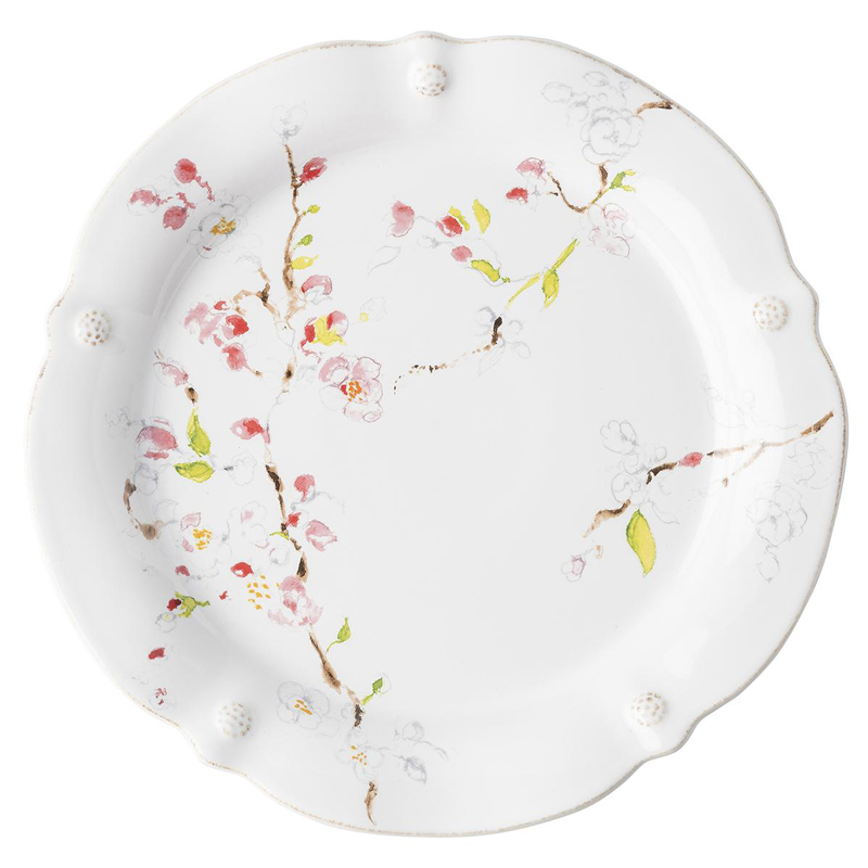 Juliska Berry and Thread Floral Sketch Cherry Blossom Plate Dinner Plate