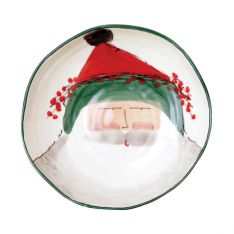 Vietri Old St. Nick Pasta Bowl, Green Hat