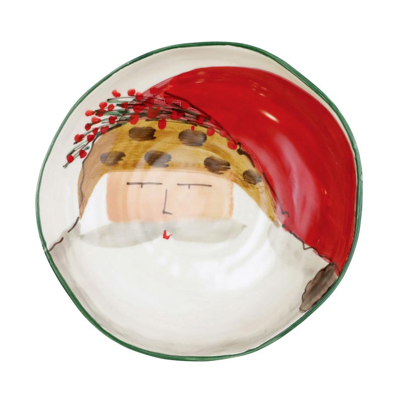 Vietri Old St. Nick Pasta Bowl, Animal Hat