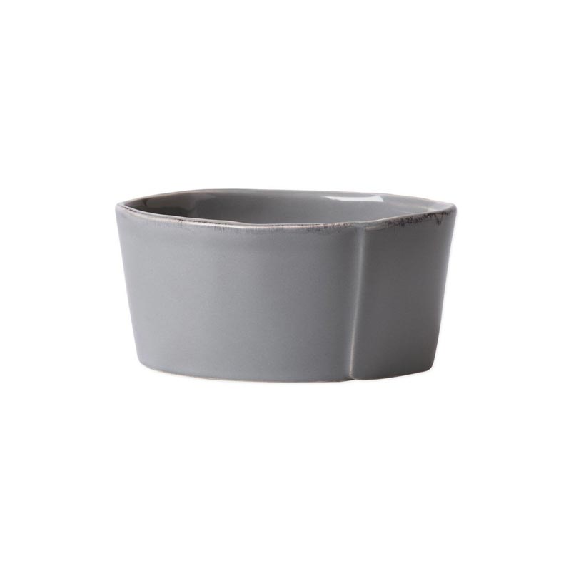 Vietri Lastra Condiment Bowl, Grey