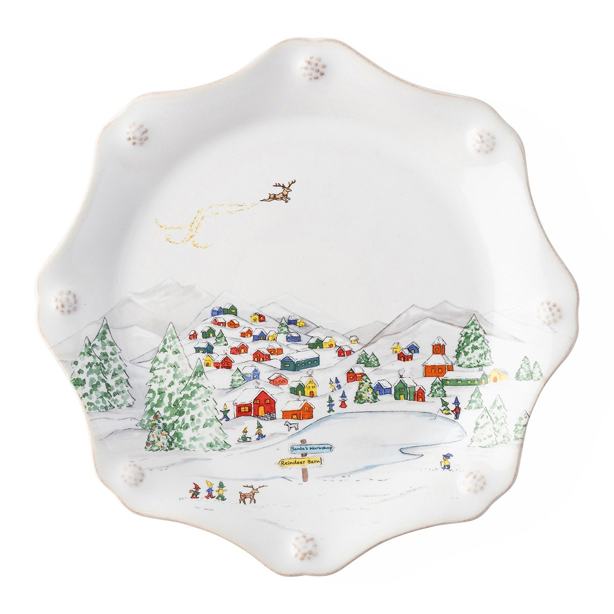 Juliska Berry and Thread North Pole Scalloped Salad Plate, Set of 4