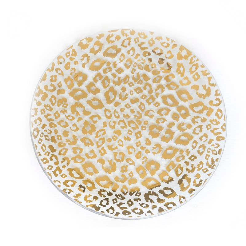 Annieglass Cheetah Round Dinner Plate, Gold
