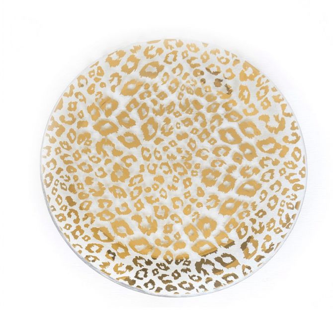 Annieglass Cheetah Round Dinner Plate, Gold
