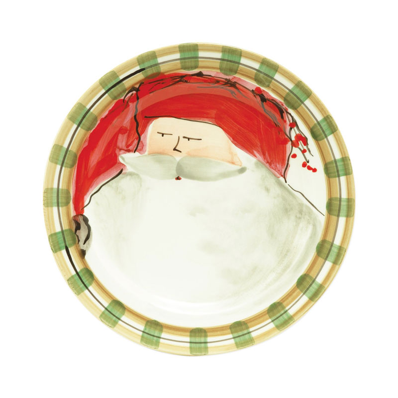 Vietri Old St. Nick Dinner Plate, Red Hat