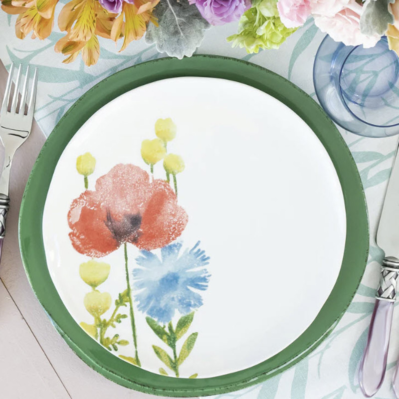 Vietri Fiori Di Campo Tulip and Daisy Salad Plate