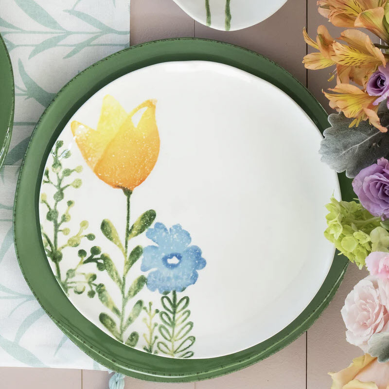 Vietri Fiori Di Campo Tulip and Rose Salad Plate