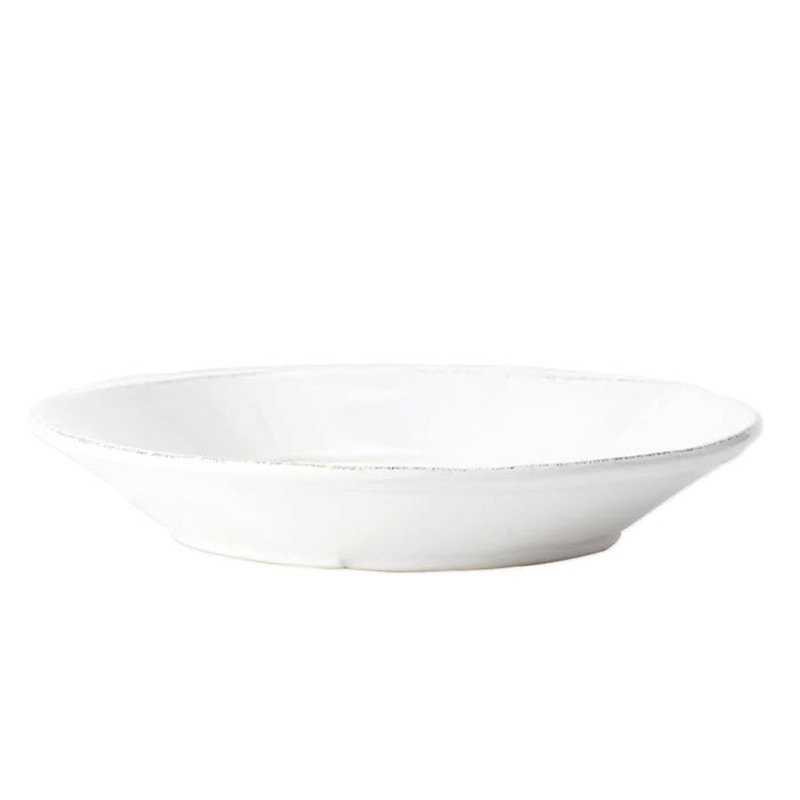 Vietri Melamine Lastra Shallow Bowl, White