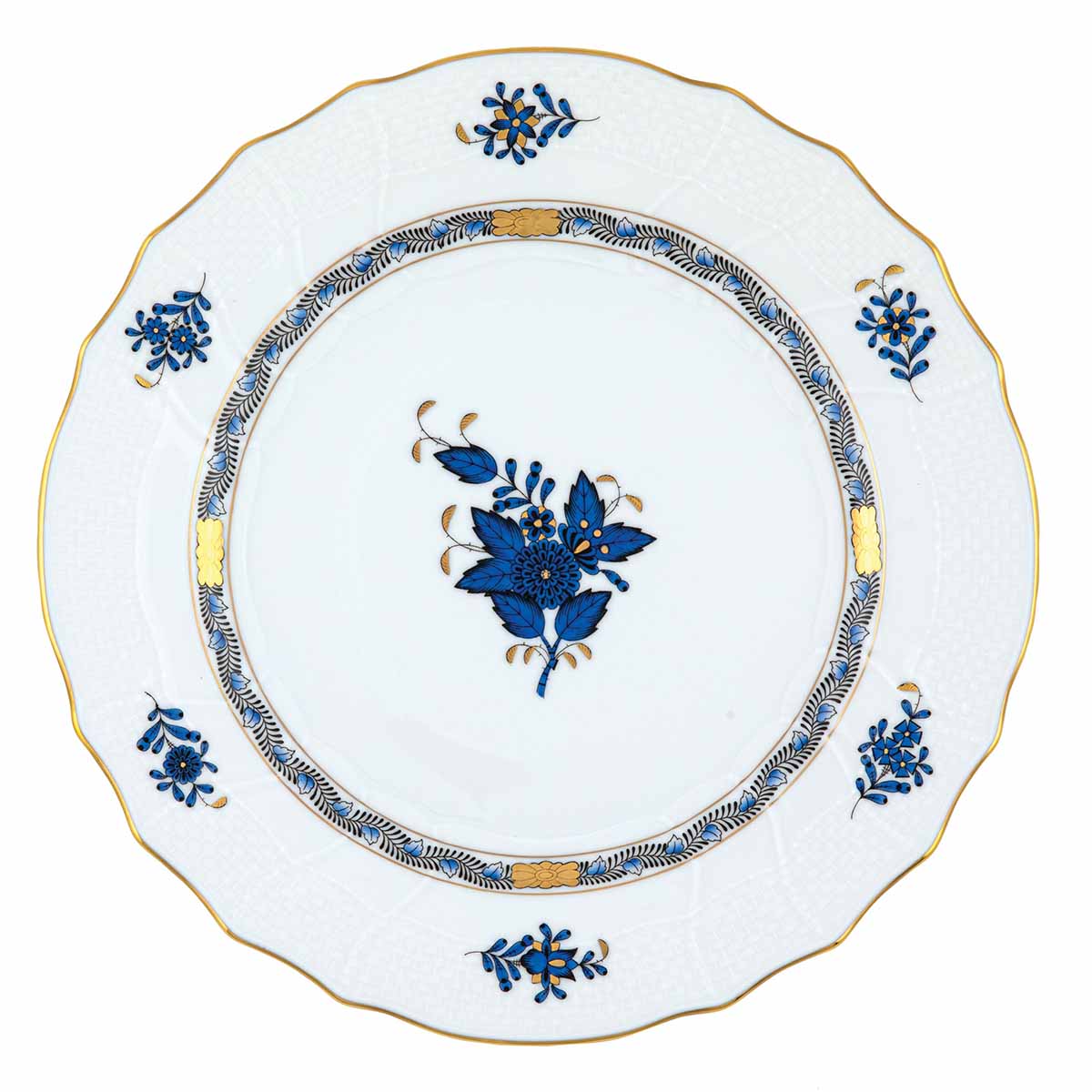 Herend Chinese Bouquet Black Sapphire Dinner Plate
