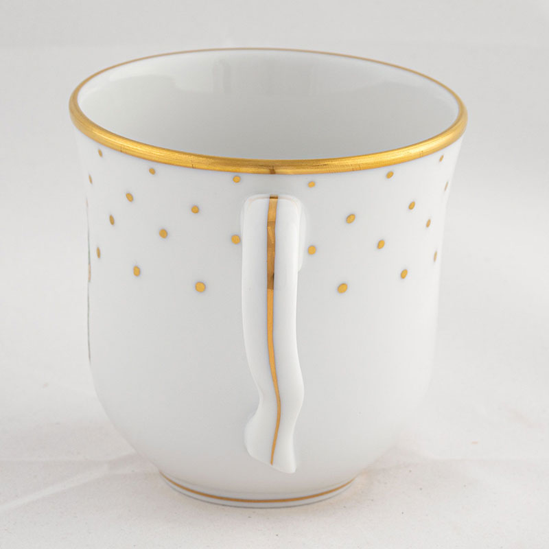 Herend Christmas Mug, Light Green Santa Bunny