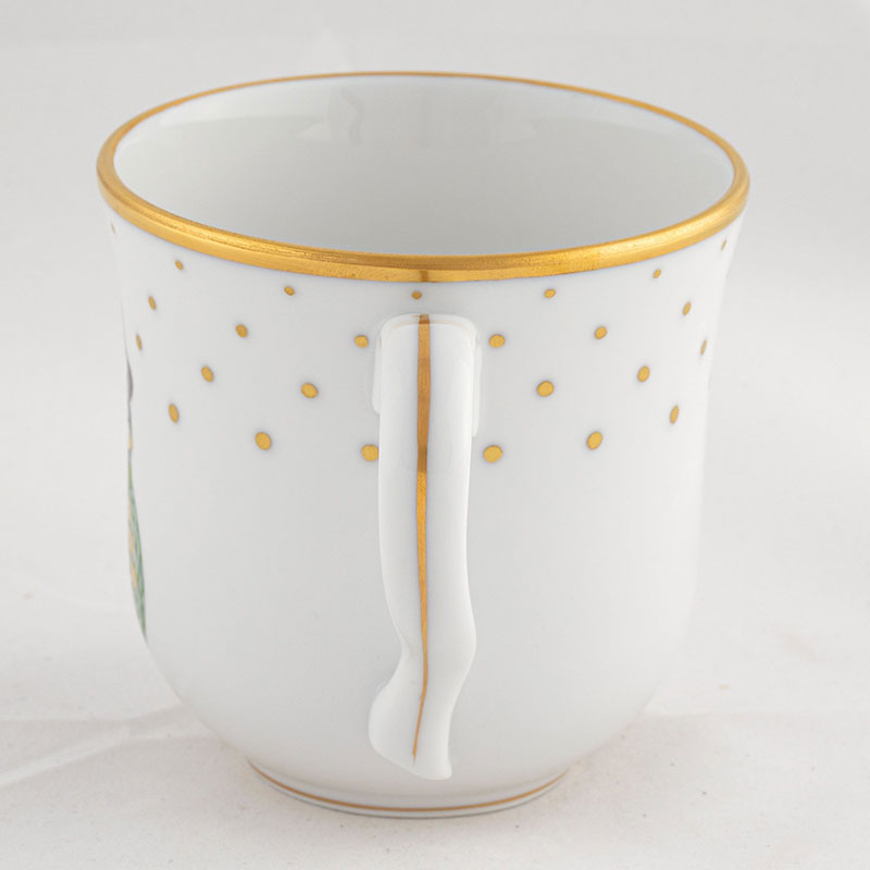 Herend Christmas Mug, Light Green Snowman