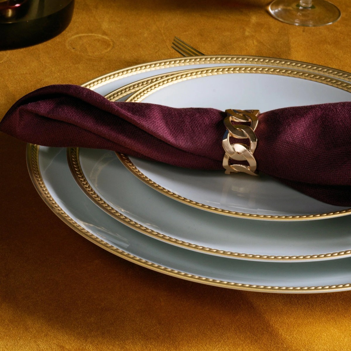 L'Objet Soie Tressee Charger, Gold