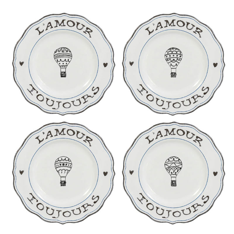 Juliska L'Amour Toujours Salad Plates, Set of 4