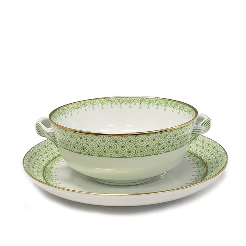 Apple Lace Cream Soup and Saucer