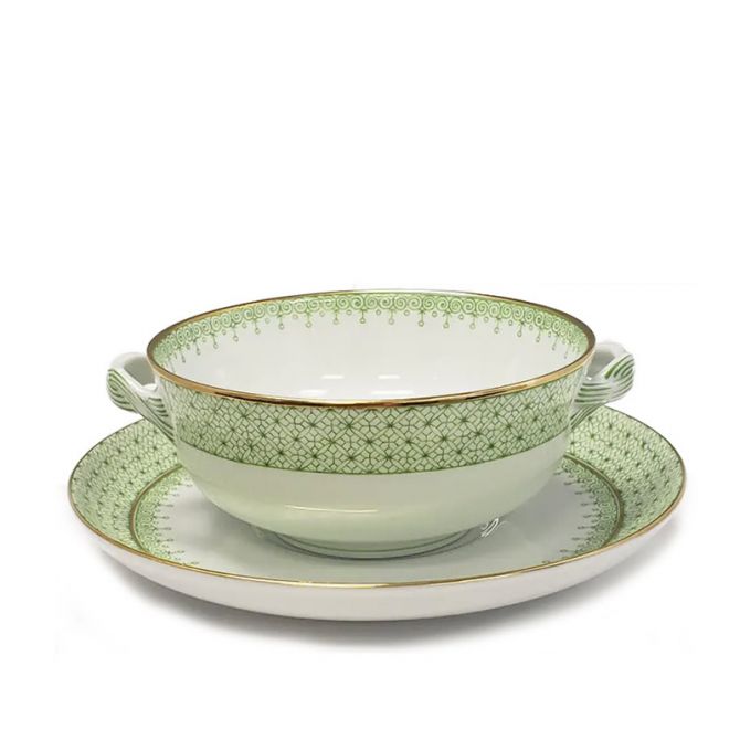 Apple Lace Cream Soup and Saucer