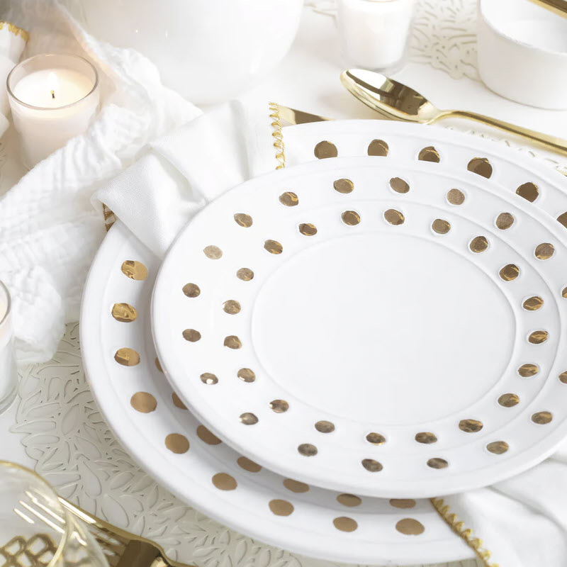 Vietri Medici Gold Dinner Plate