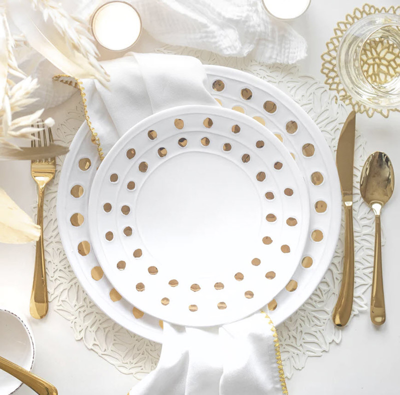 Vietri Medici Gold Dinner Plate