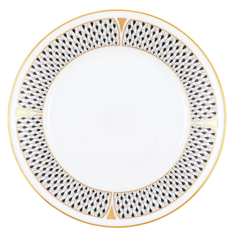 Herend Art Deco Salad Plate, Black