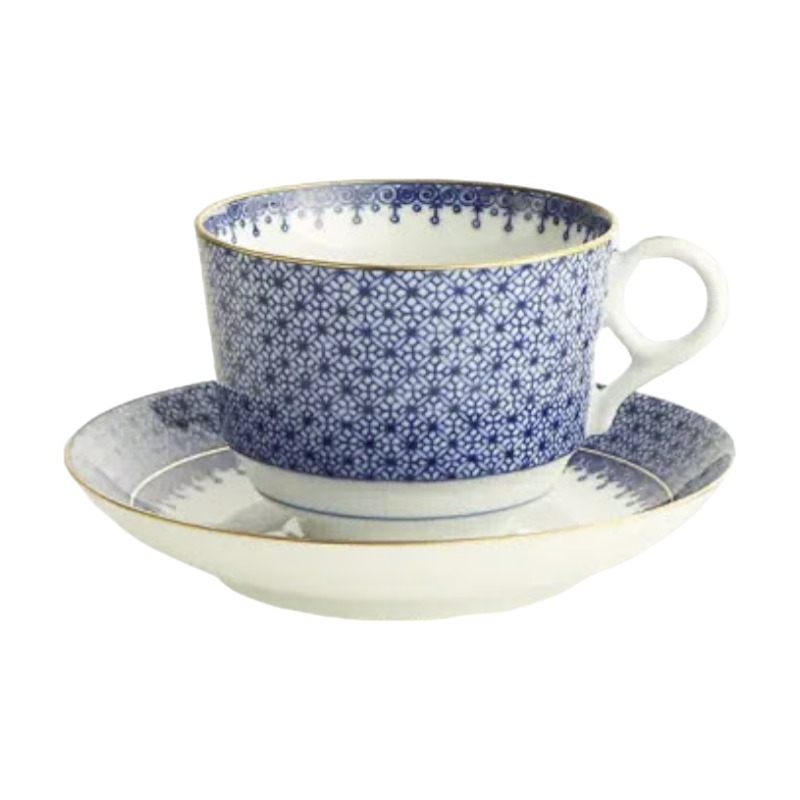 Mottahedeh & Co Blue Lace Tea Cup and Saucer
