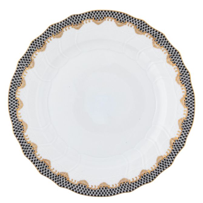 Herend FISH Scale Dinner Plate, Black