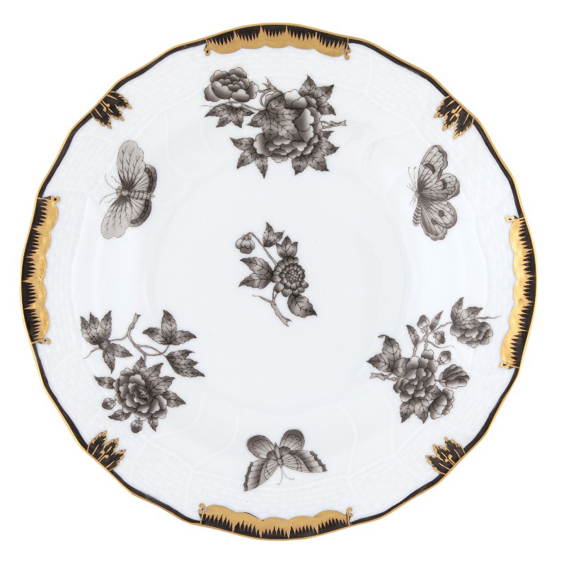 Herend Fortuna Dessert Plate, Black