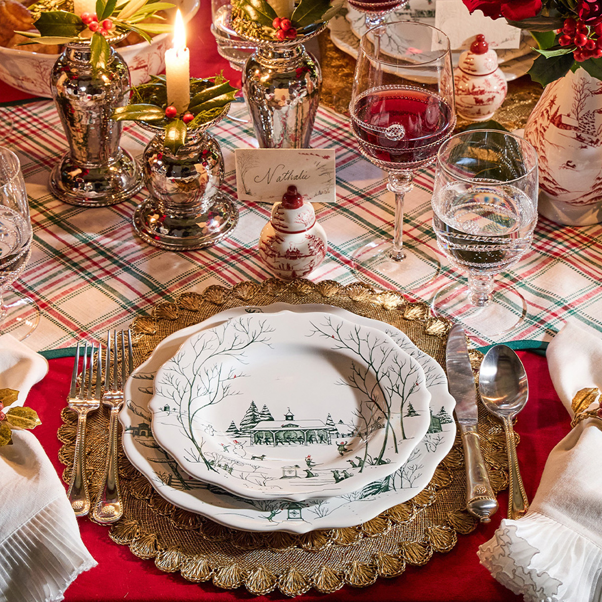 Juliska Country Estate Winter Frolic Evergreen Salad Plate
