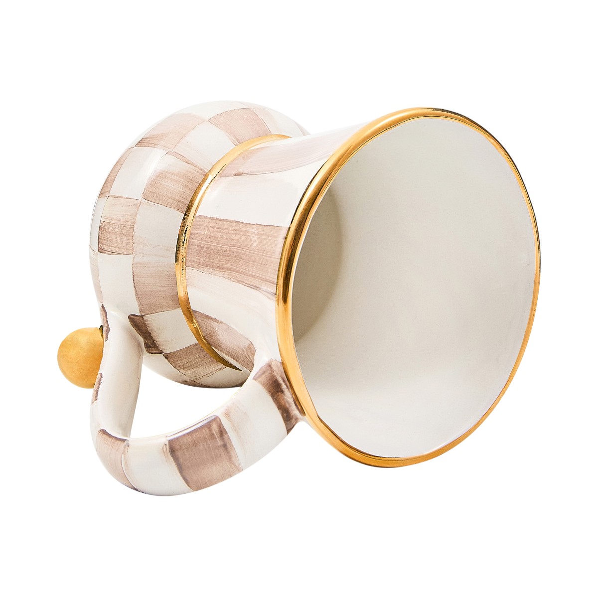 MacKenzie-Childs Ceramic Mug, Mocha Check