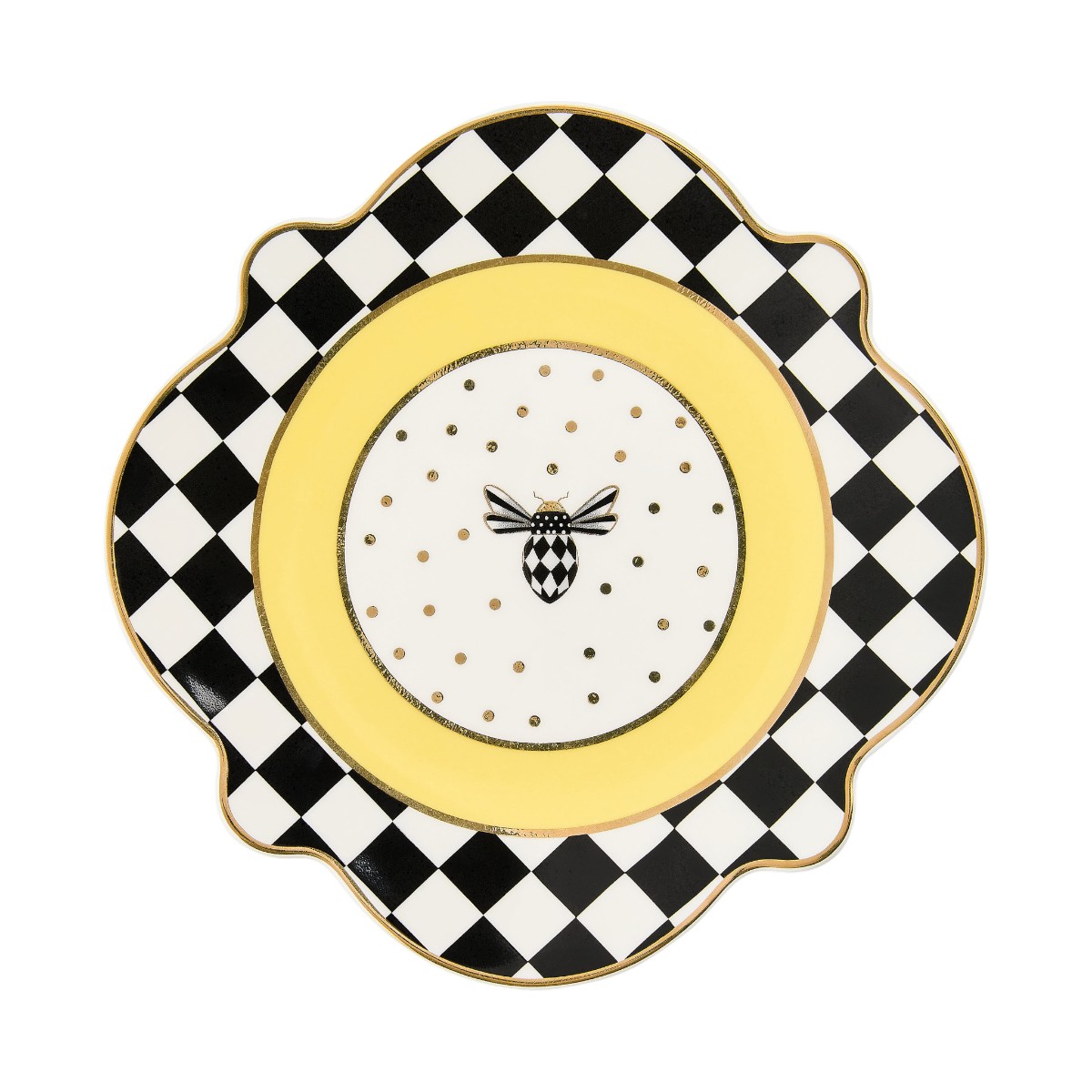 MacKenzie-Childs Bee Toile Salad Plate