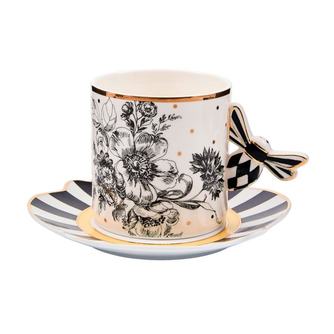 MacKenzie-Childs Bee Toile Tea Cup and Saucer