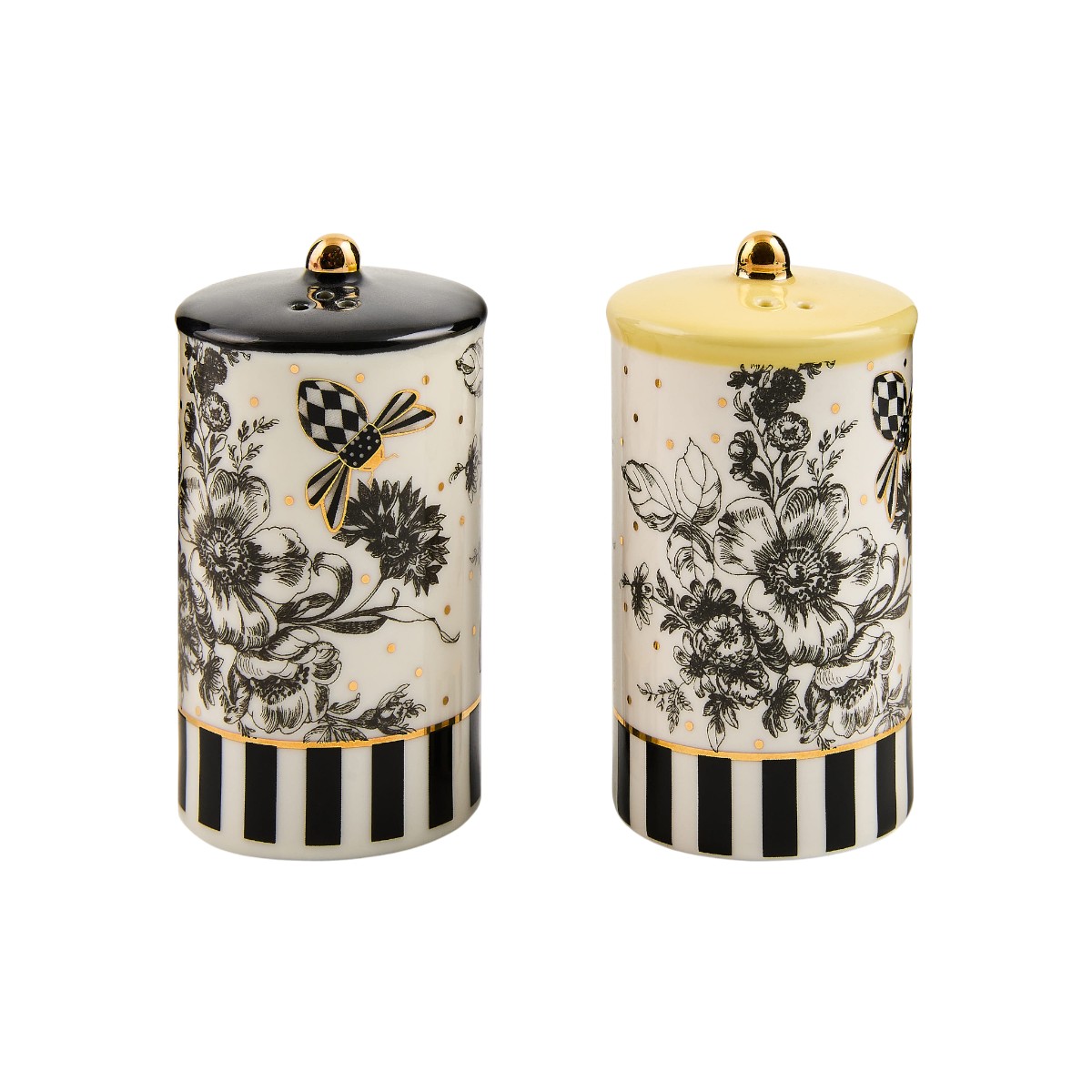 MacKenzie-Childs Bee Toile Salt & Pepper Shakers