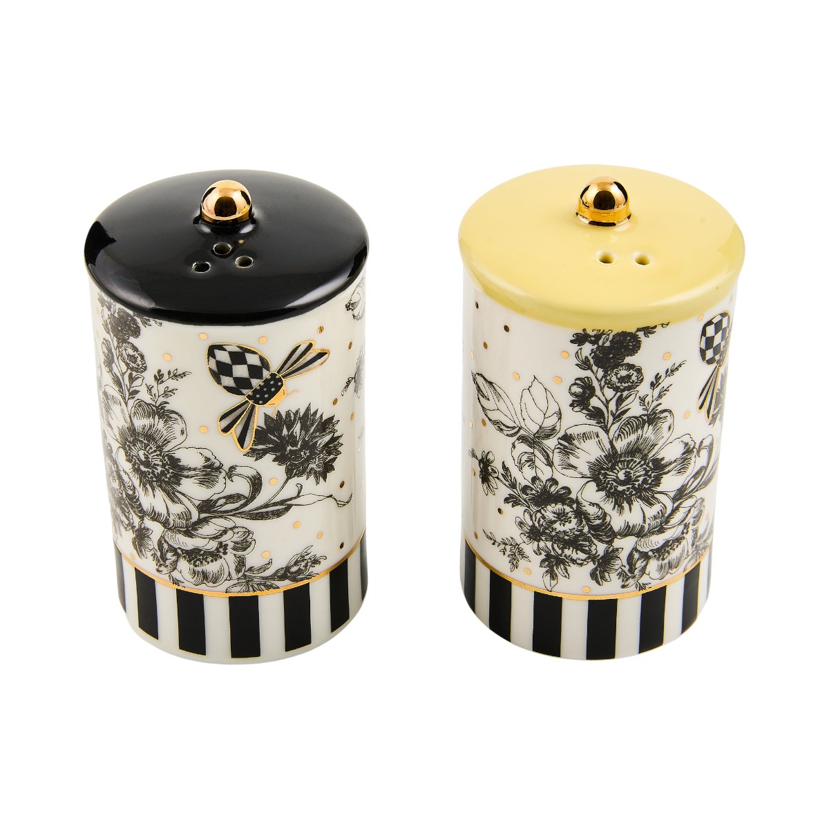 MacKenzie-Childs Bee Toile Salt & Pepper Shakers