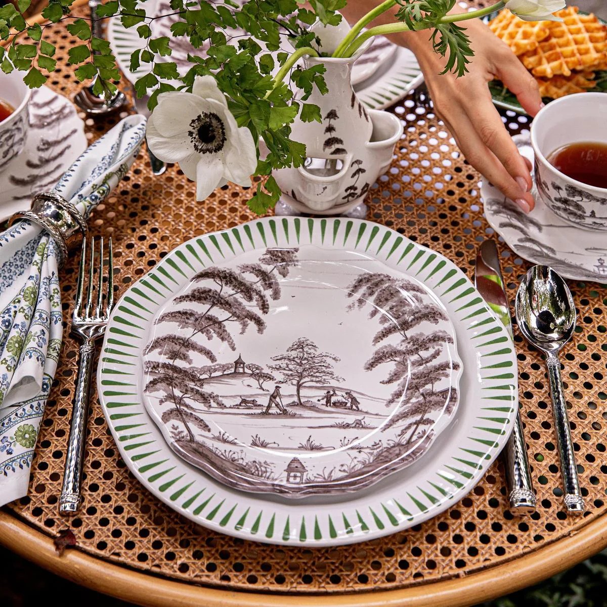 Juliska Sitio Stripe Dinner Plate, Basil