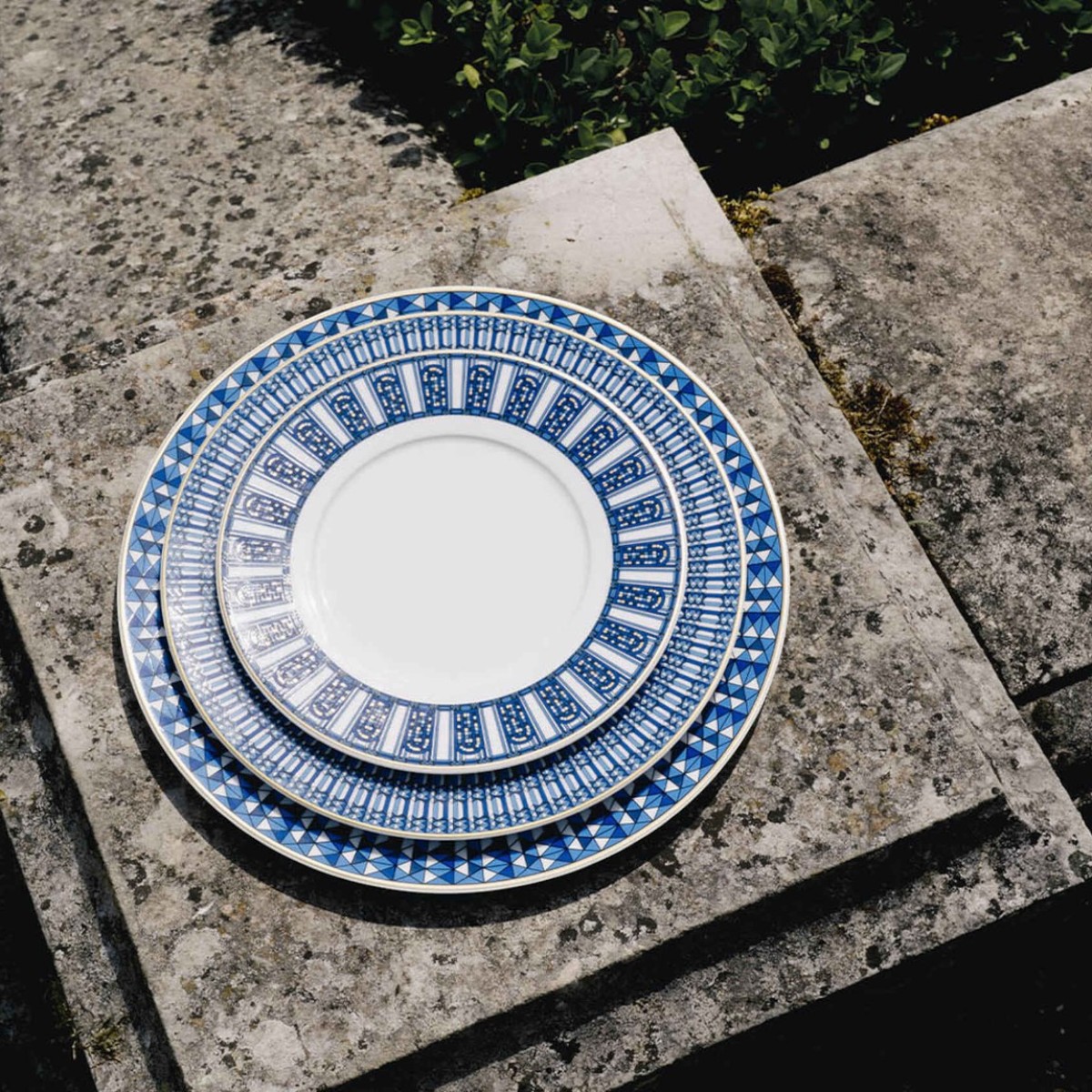 Baccarat Arcadia Blue Dessert Plates, Set of 2