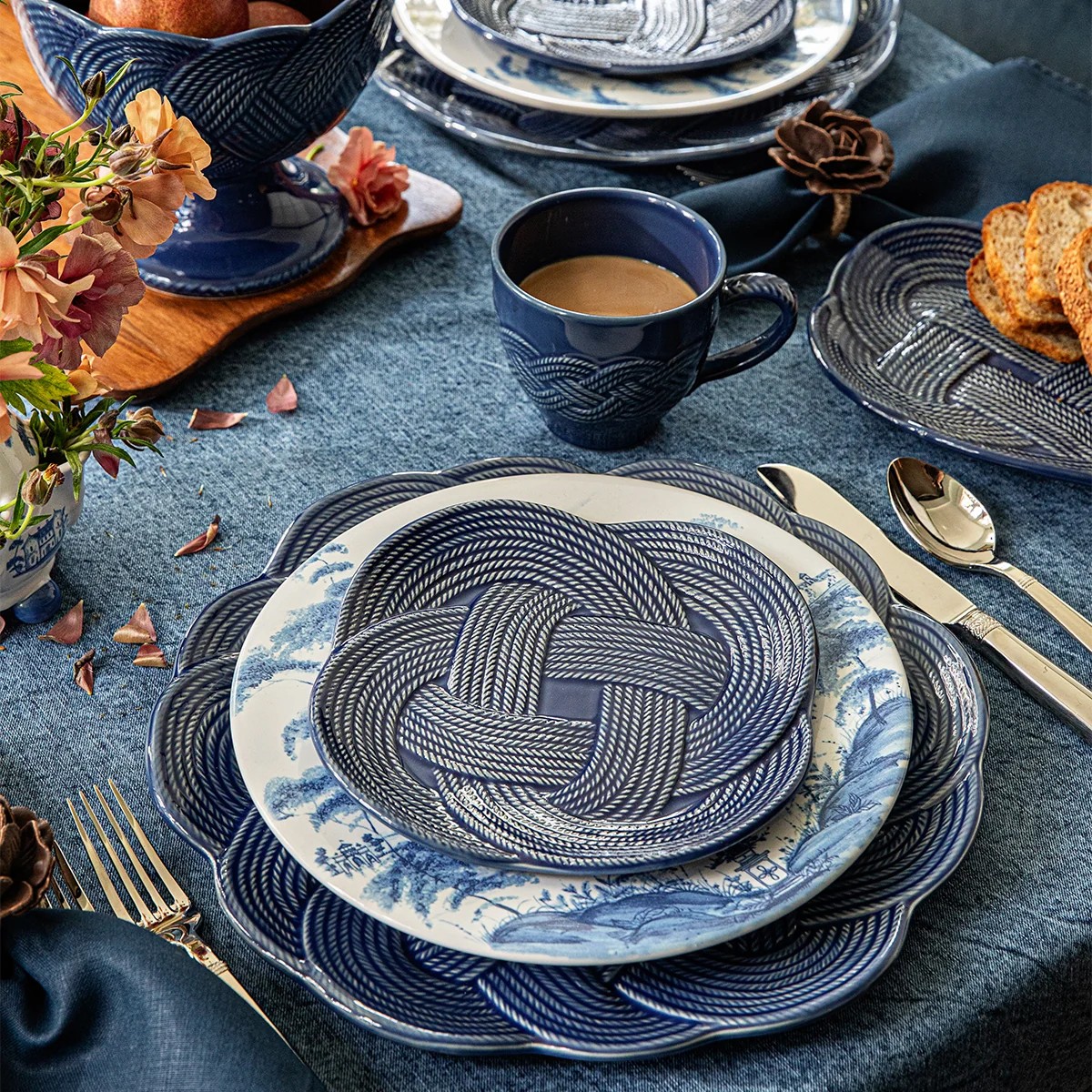 Juliska Le Panier Mystic Knot Salad Plate, Denim
