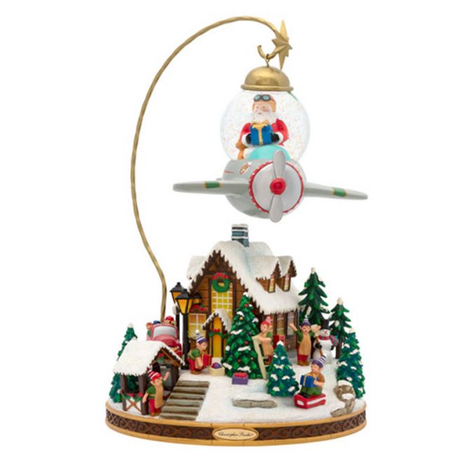 Christopher Radko Santa's Fly By Snowglobe