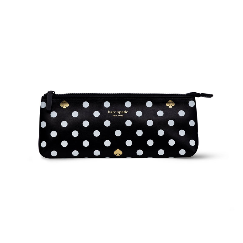 Kate Spade Pencil Case, Black and White Polka Dots 212430 Borsheims