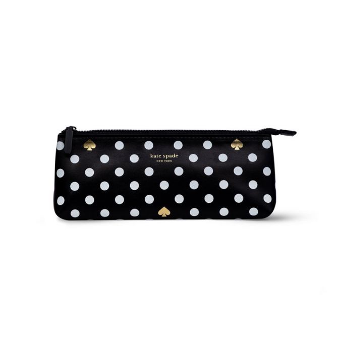 Kate Spade Pencil Case, Black and White Polka Dots, 212430