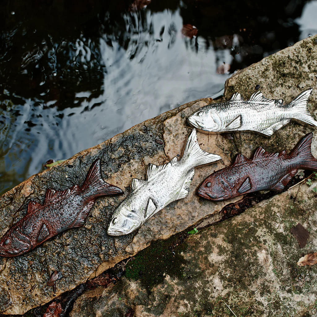 Jan Barboglio Catch Fish Paperweight, Nickel Plated