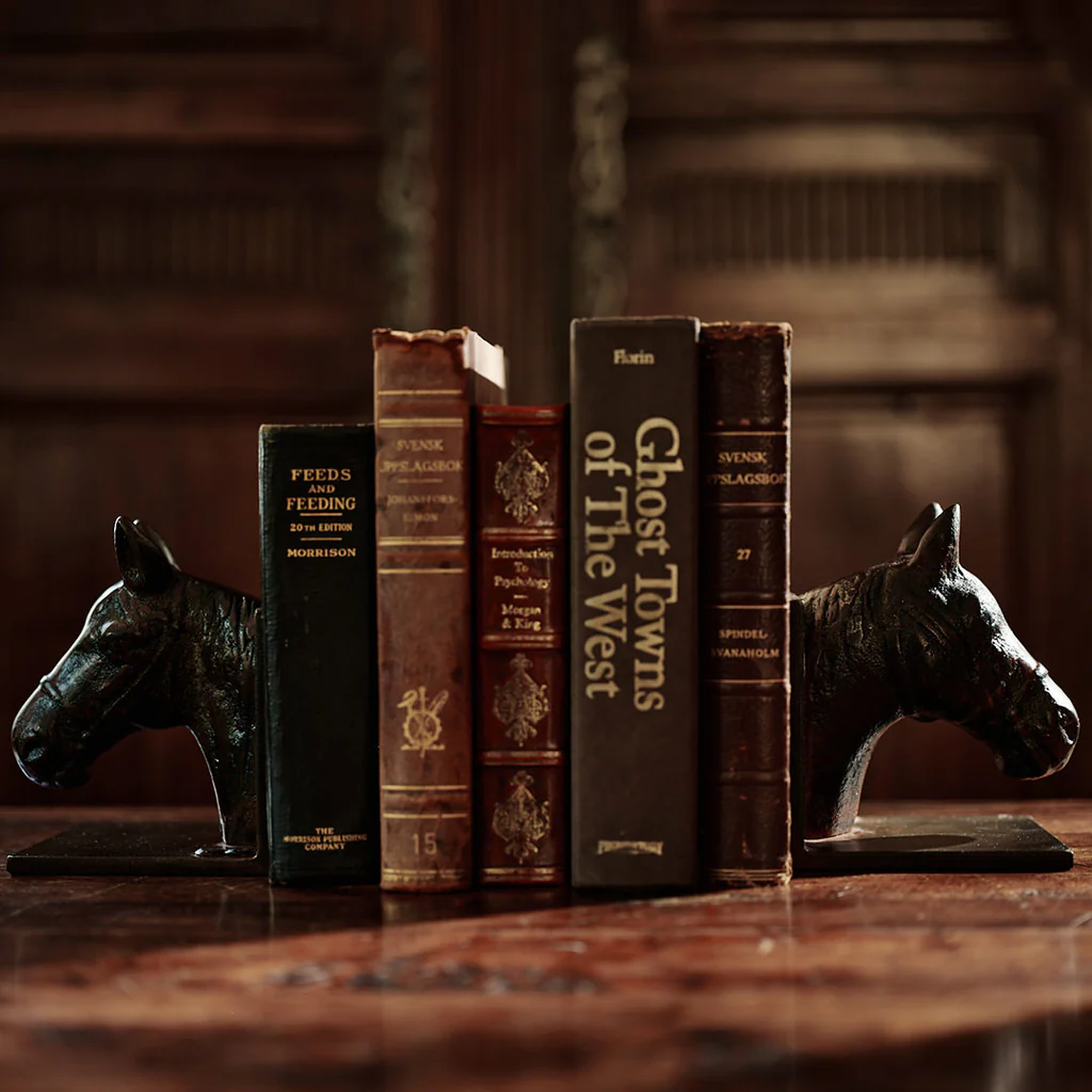 Jan Barboglio Triple Corona Horse Bookends, Pair